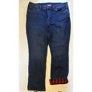 Duluth Trading Jeans Women's Size 16x31 Flannel Lined Denim Straight Leg Warm